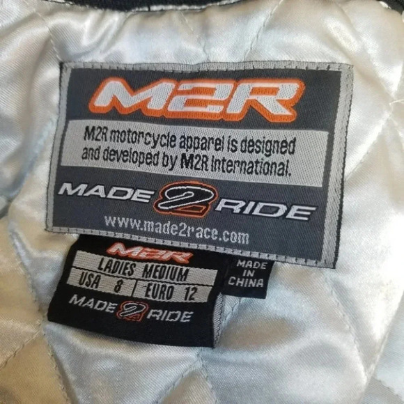 M2r jewel motorcycle jacket black  pink 8 - Picture 3 of 15